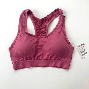 Pink padded sports bra
